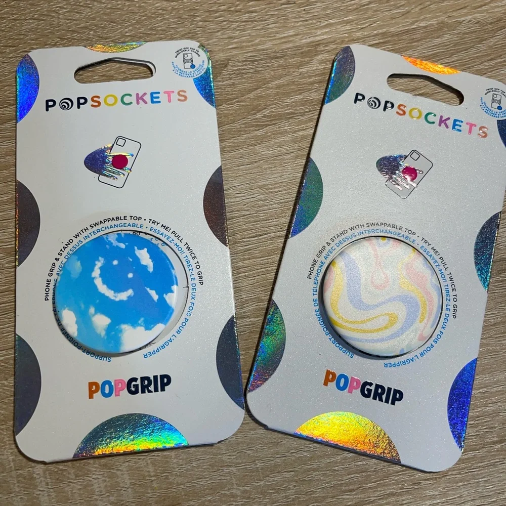 2 NEW Popsockets Popgrip: Clouds & Swirl (e)